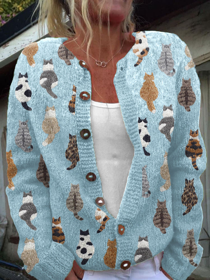 Maria Elena Bay | The Cat Print Cardigan