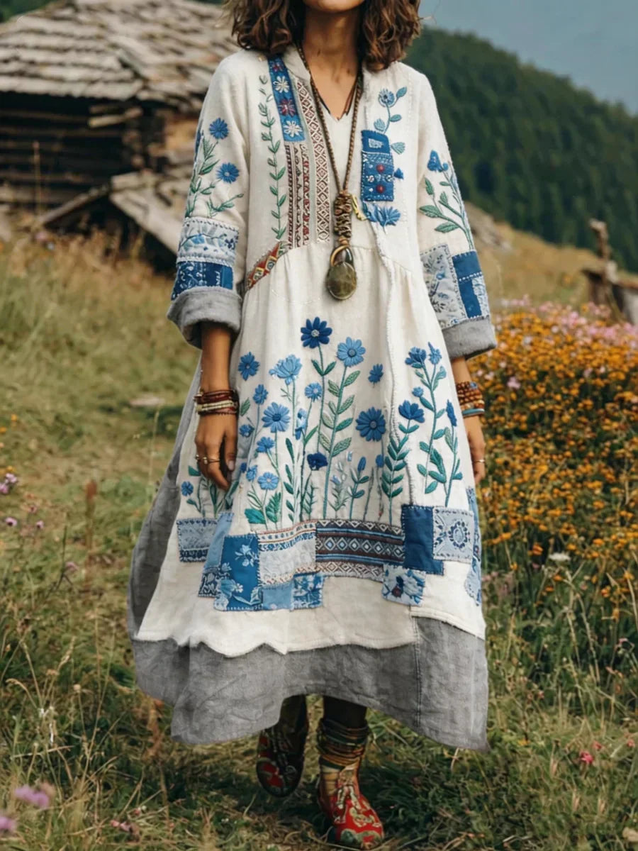 Trisha | Casual Long Sleeve Dress With Floral Print