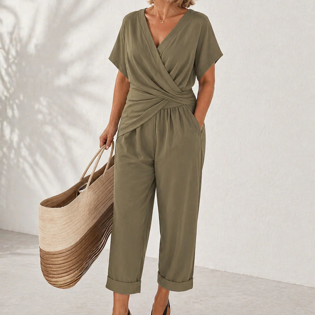 Cora | Wrap Front Top & Cropped Trouser Set
