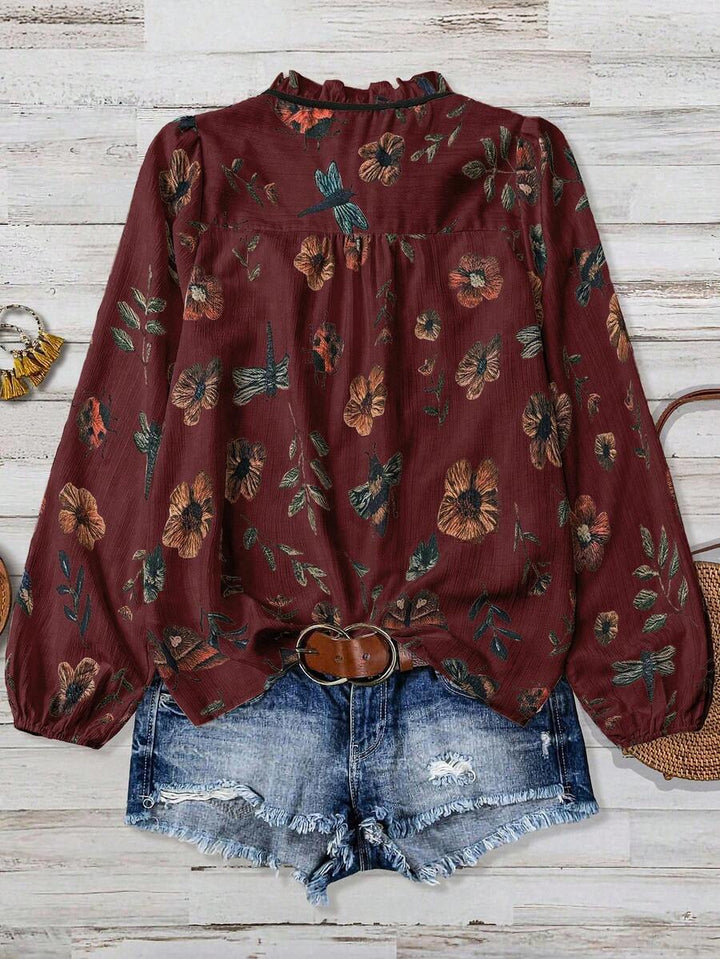 Liora | Vintage Meadow Tie Blouse