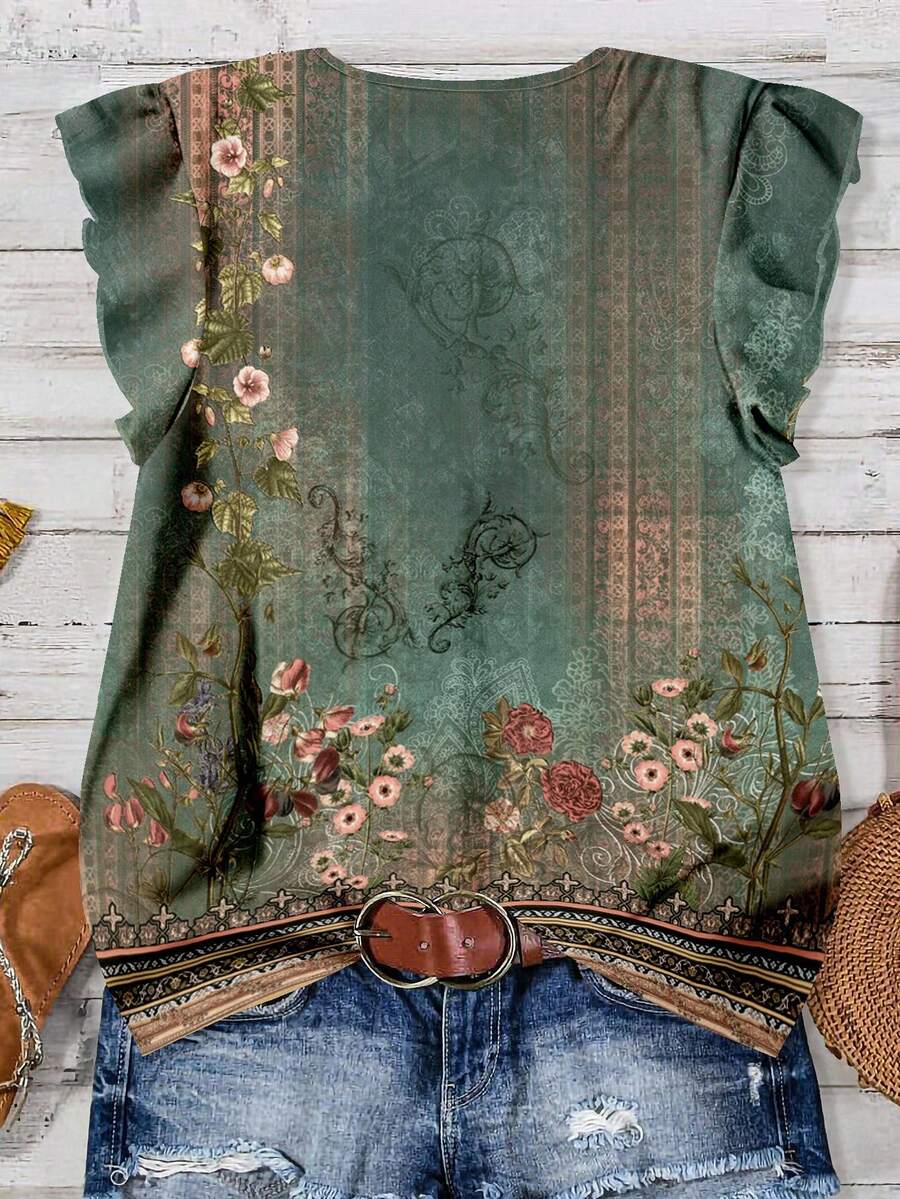Aveline | Vintage Garden Button Blouse
