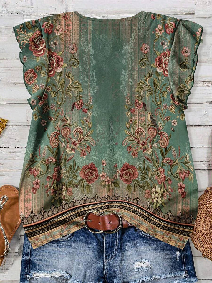 Aveline | Vintage Garden Button Blouse