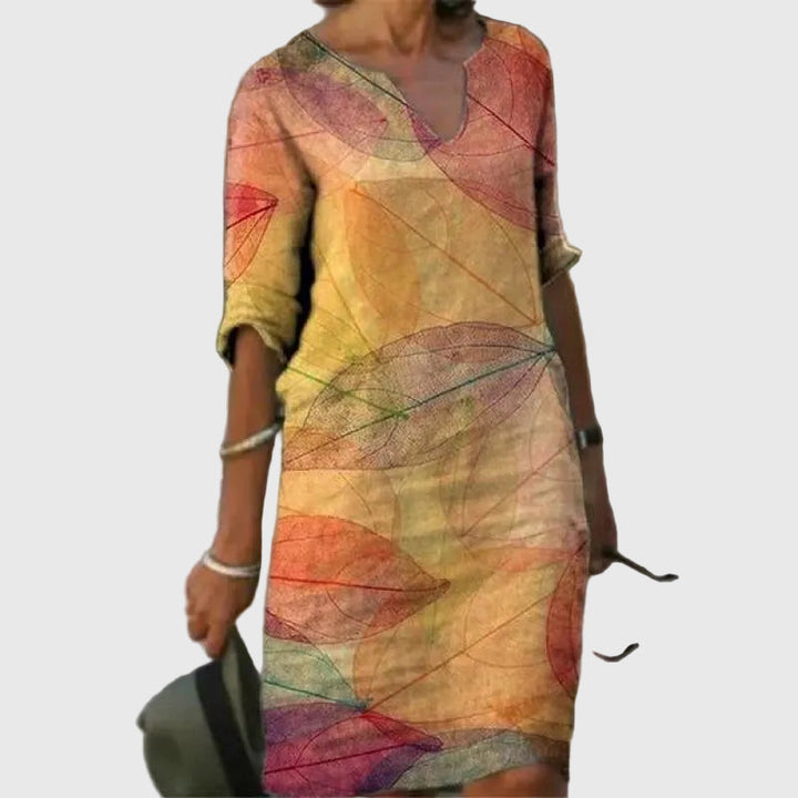 Addison | Spring Dress with V-Neck and Three-Quarter Sleeves