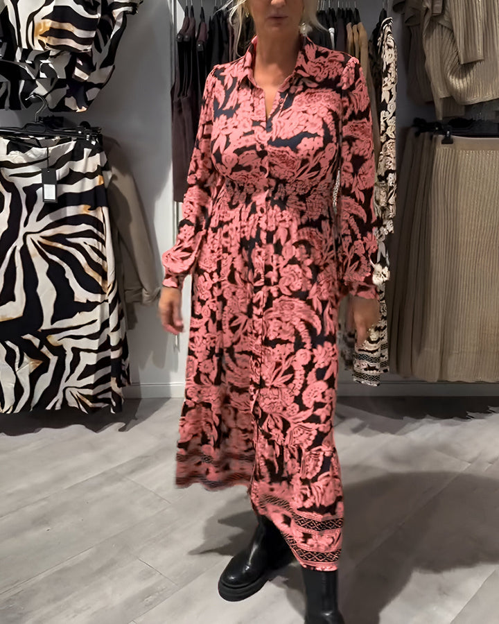 Marisse™ | Midi Jurk met Print en V-Hals