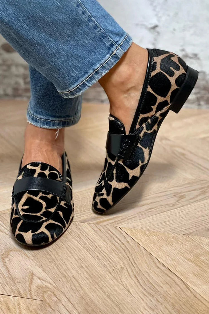 Gillian | Giraffe Print Penny Loafer