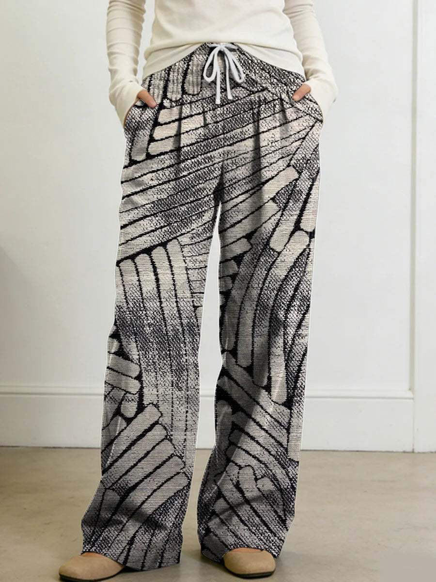 Candice | Women's Geometry Color Splicing Gradient Art Print Casual Pants