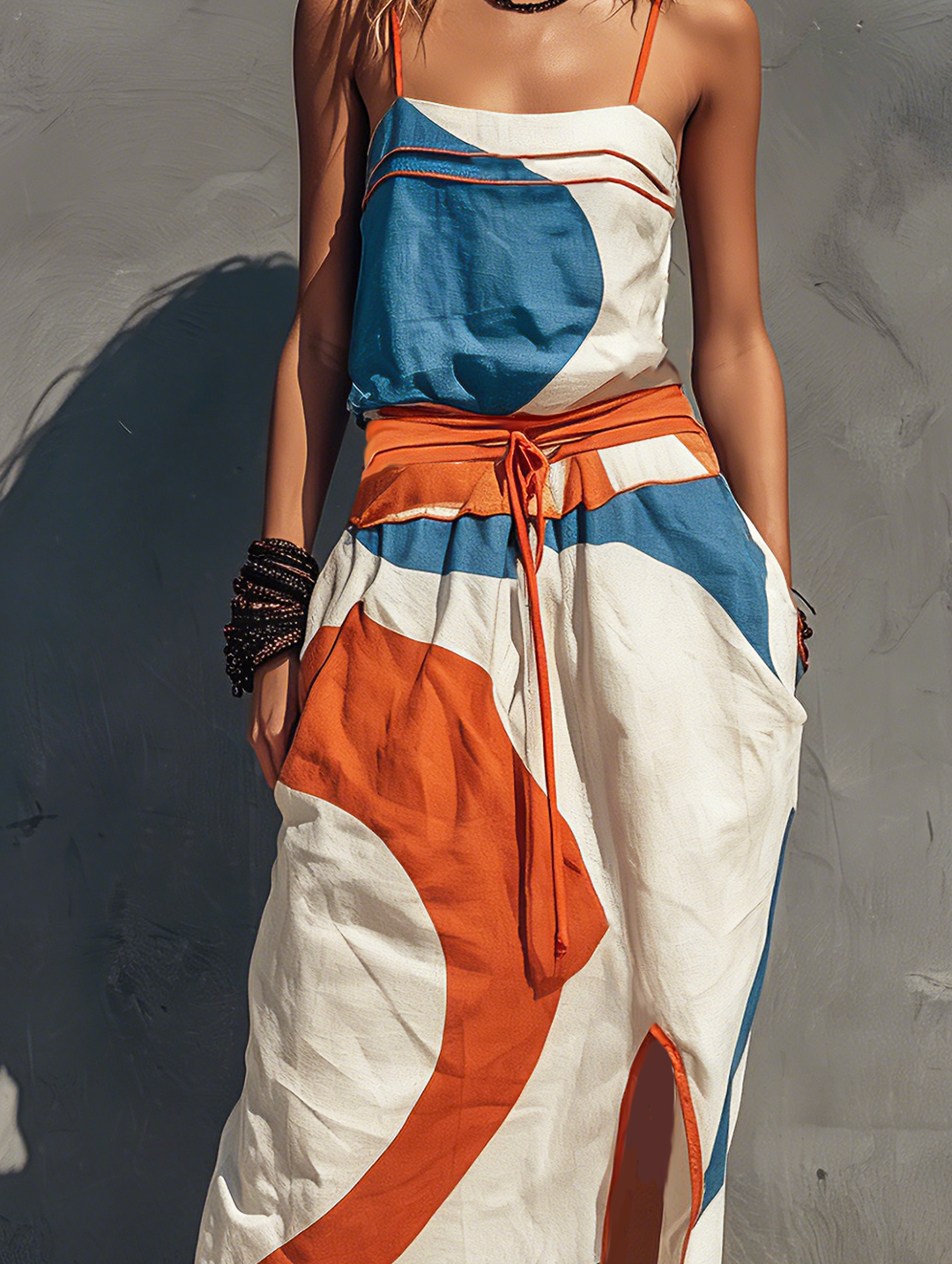 Printed Spaghetti Strap Maxi Dress