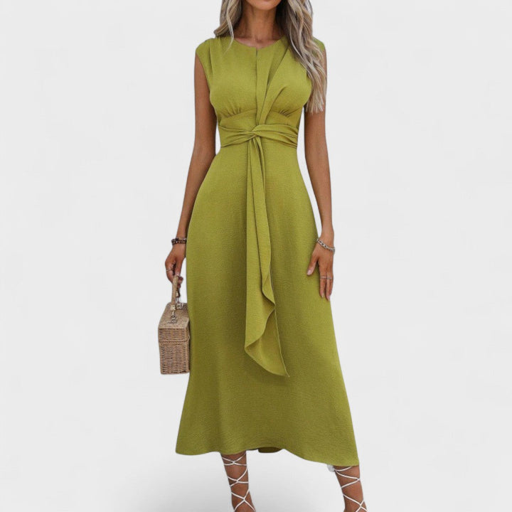 Elsie | Belted Sleeveless Midi Dress
