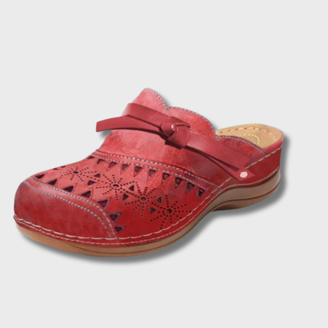 Bobbie | Orthopedic Bow Hollow-Out Flat Mules