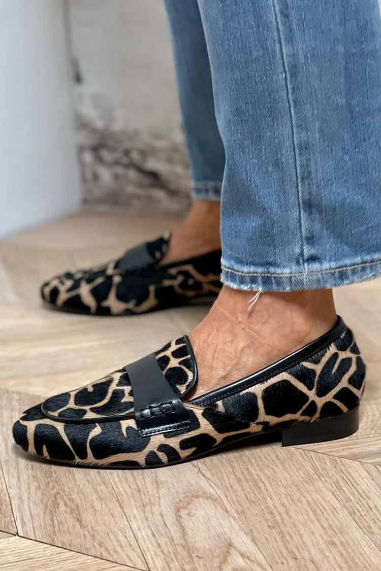 Gillian | Giraffe Print Penny Loafer