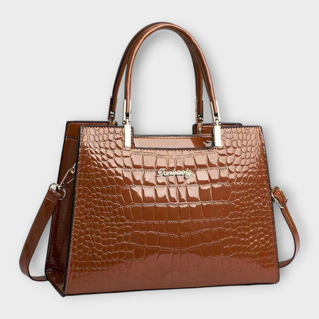 Eleanor | Glossy Crocodile Pattern Handbag