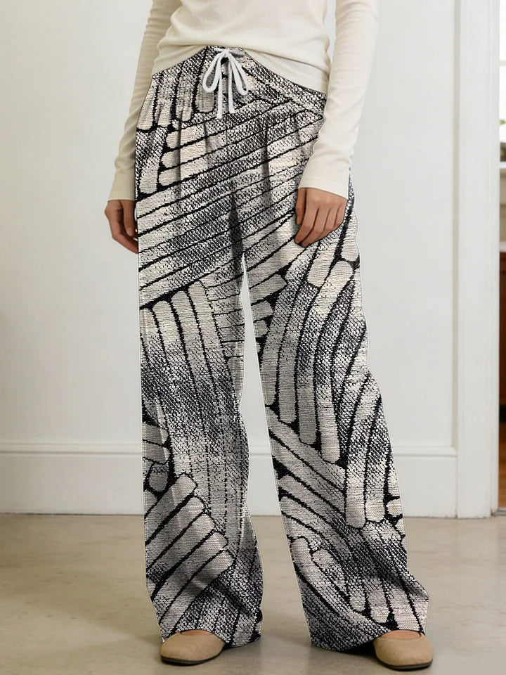 Candice | Women's Geometry Color Splicing Gradient Art Print Casual Pants