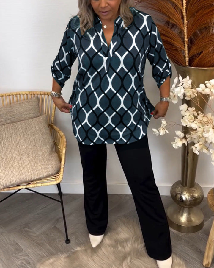 Sylvia | Figure-Flattering Blouse with Elegant Pattern