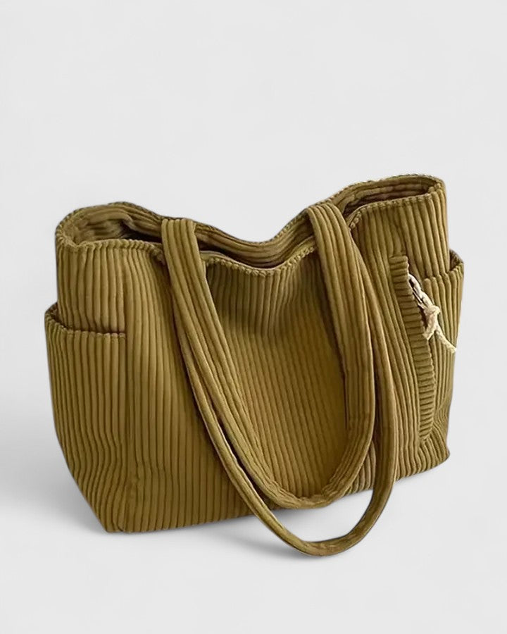Esme | Luxurious Ribbed Tote Bag with Cord Detail