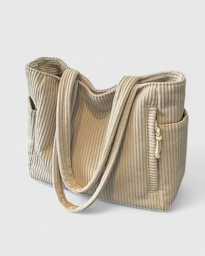 Esme | Luxurious Ribbed Tote Bag with Cord Detail