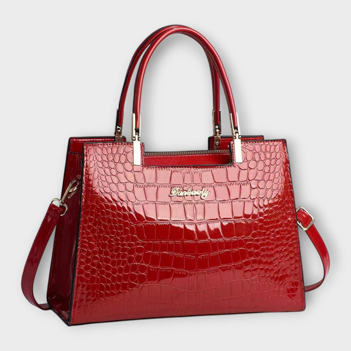 Eleanor | Glossy Crocodile Pattern Handbag