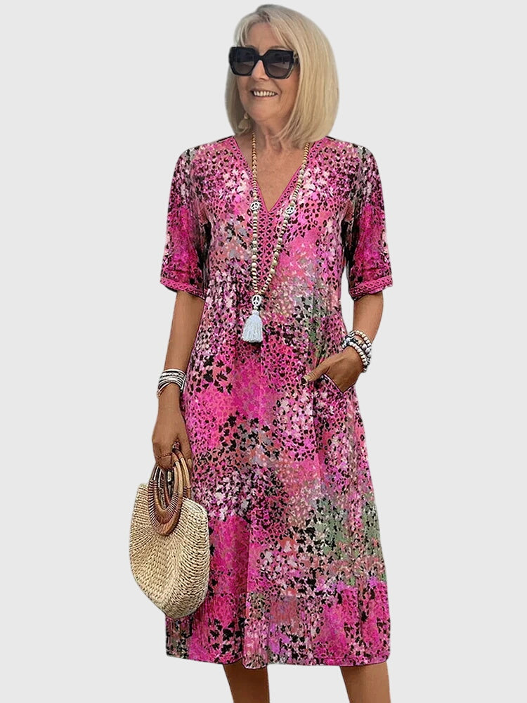 Anika  | Elegant Floral Midi Dress
