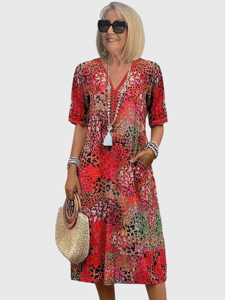 Anika  | Elegant Floral Midi Dress