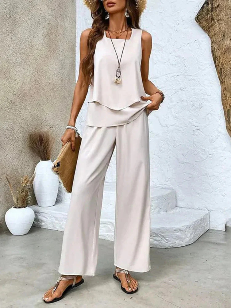 Ovelynra™ | Mouwloze top en wijde broek