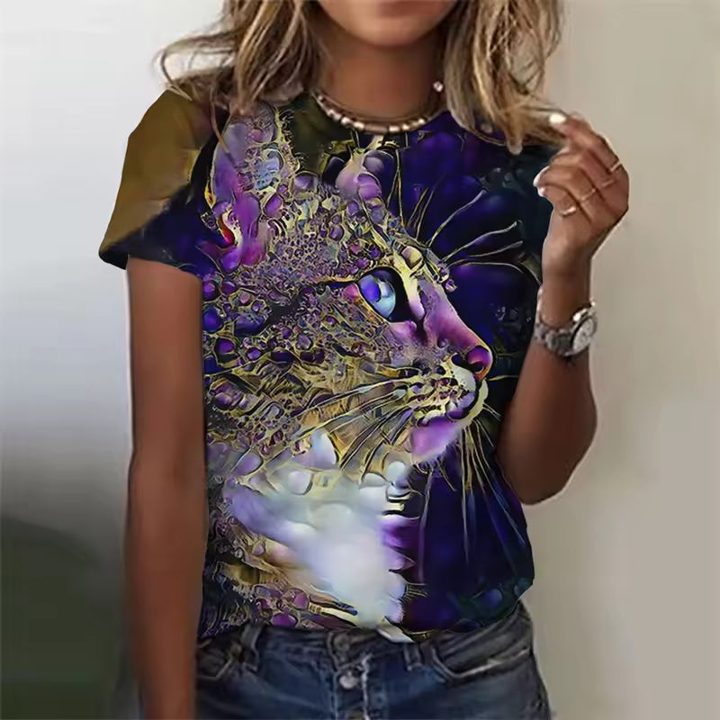 Brianne | Women's Cute Kitten Art Print Shirt