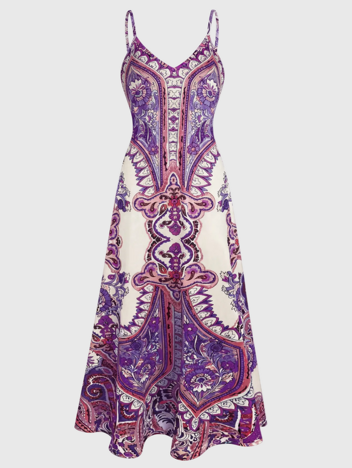 Skye | Boho Floral Print Sleeveless Dress