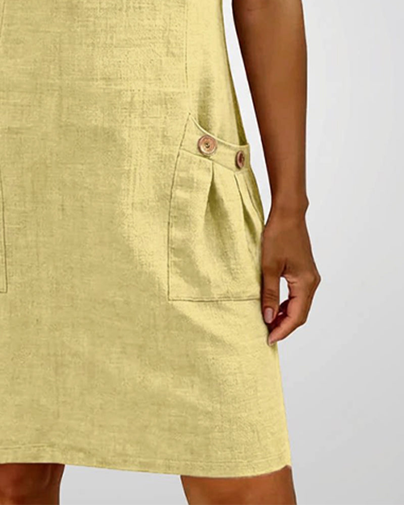 Maria Elena Bay | Cotton Zip-Pocket Dress