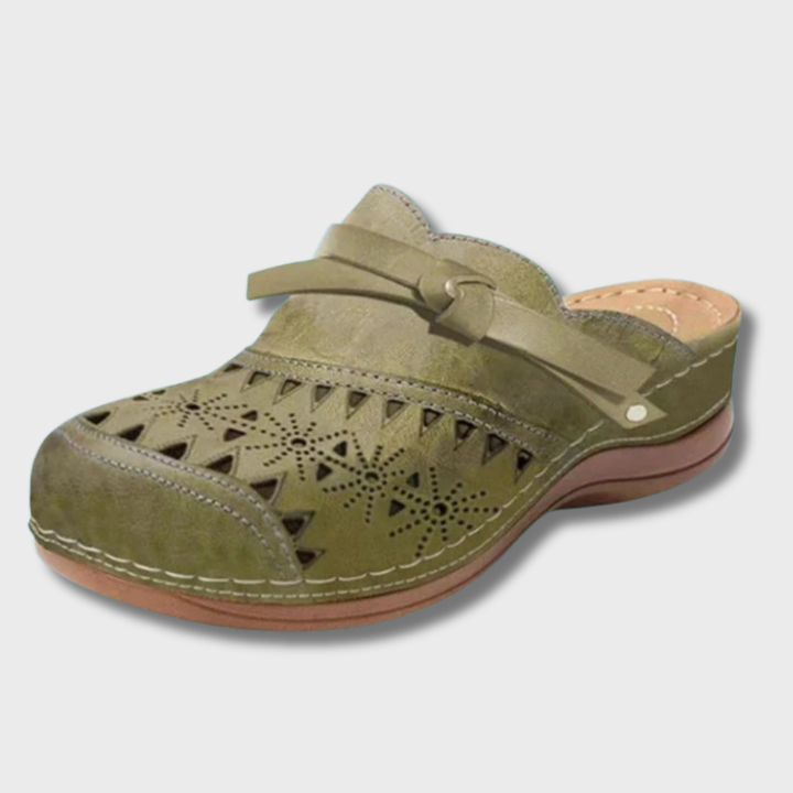Bobbie | Orthopedic Bow Hollow-Out Flat Mules