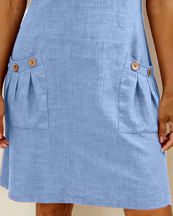 Maria Elena Bay | Cotton Zip-Pocket Dress