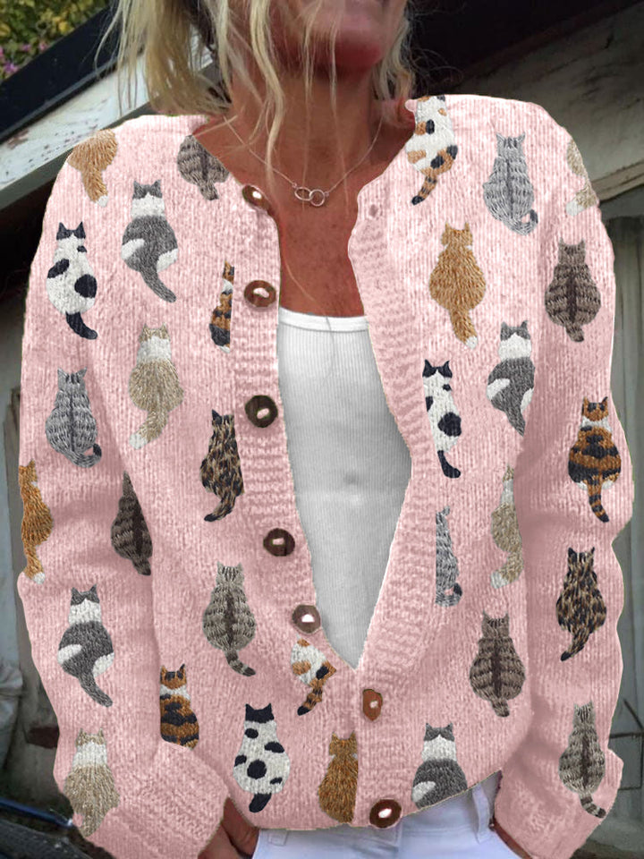 Maria Elena Bay | The Cat Print Cardigan