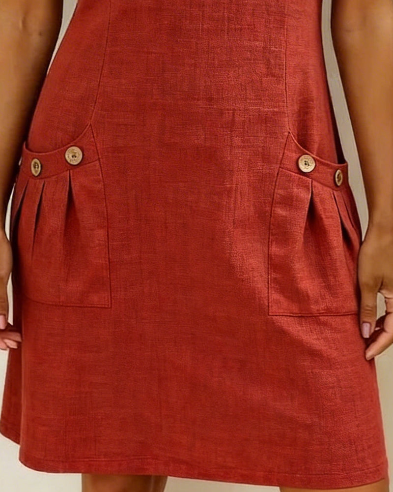 Maria Elena Bay | Cotton Zip-Pocket Dress