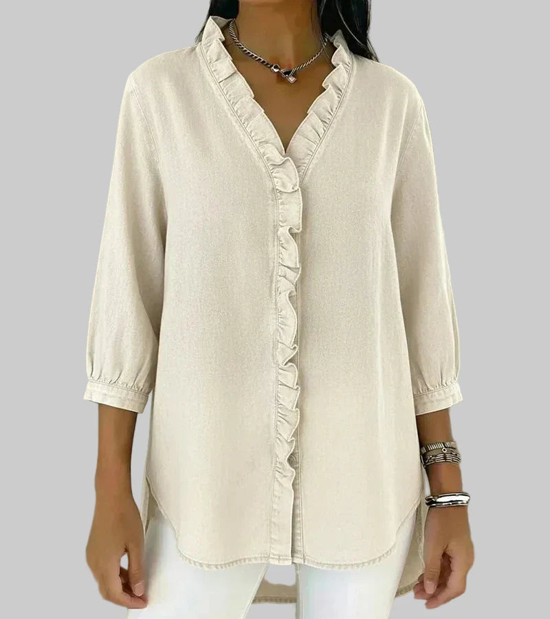 Abigail™ Elegant Denim Blouse