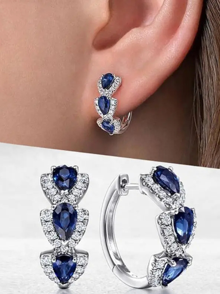 Seren | Sapphire Hoop Earrings