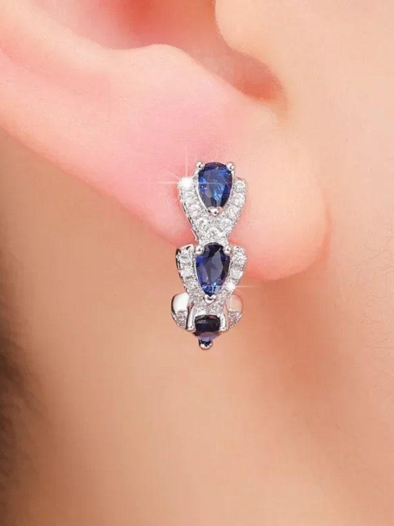 Seren | Sapphire Hoop Earrings
