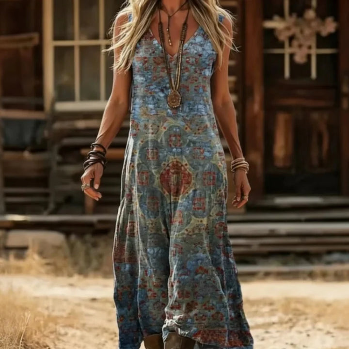 Sofia | Vintage Prairie Floral Midi Dress