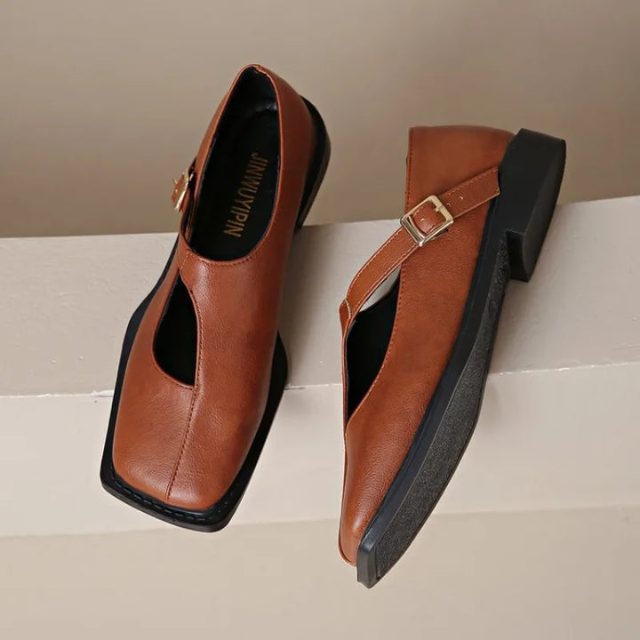 Clara | Square Toe Leather Mary Jane