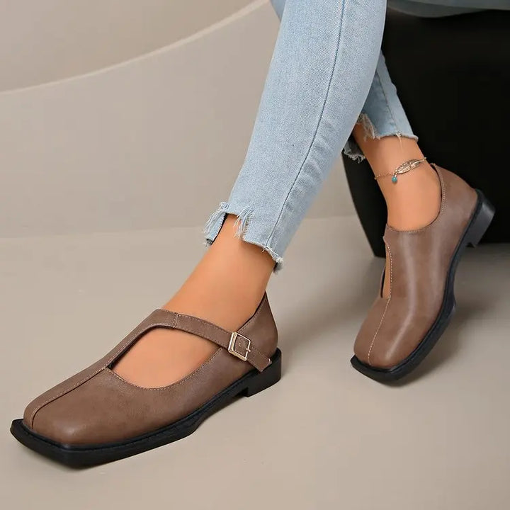 Clara | Square Toe Leather Mary Jane