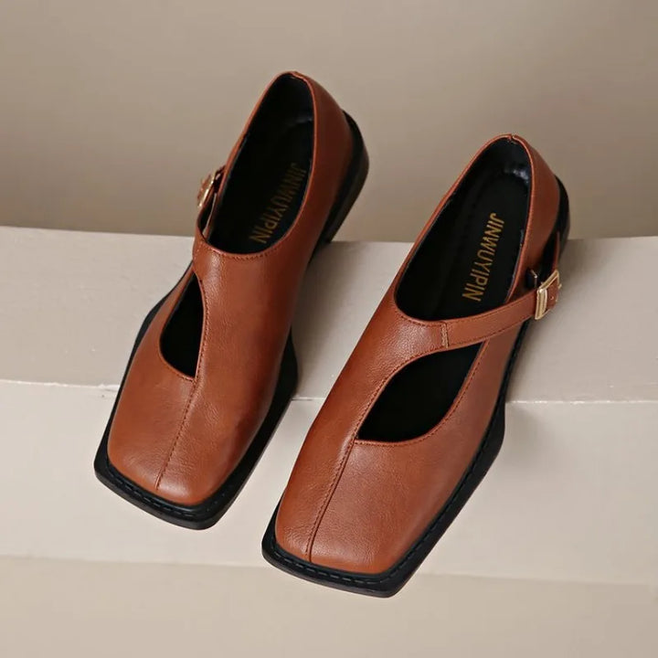 Clara | Square Toe Leather Mary Jane