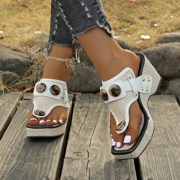 Ava | Raffia Wedge Sandals