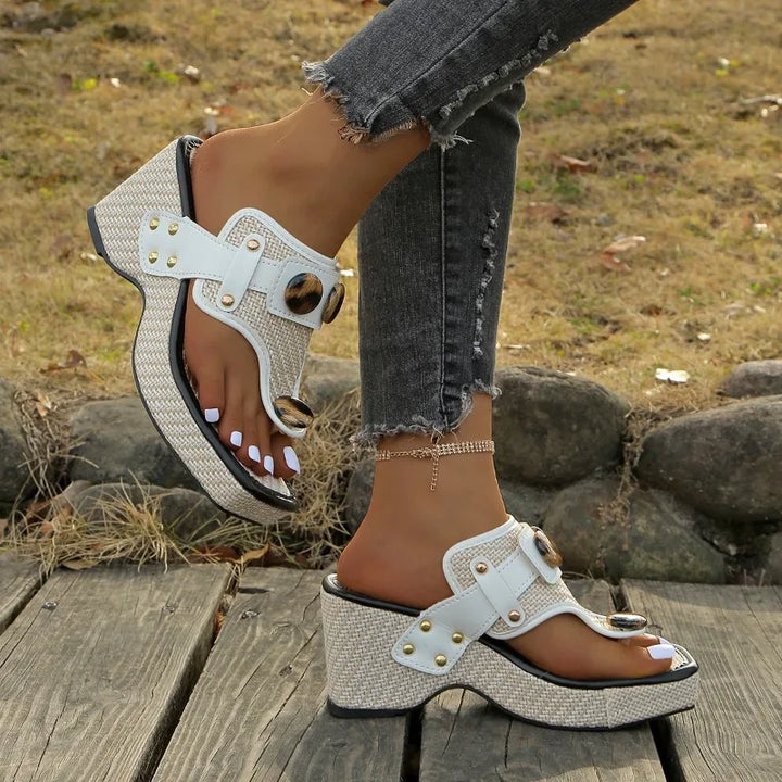 Ava | Raffia Wedge Sandals