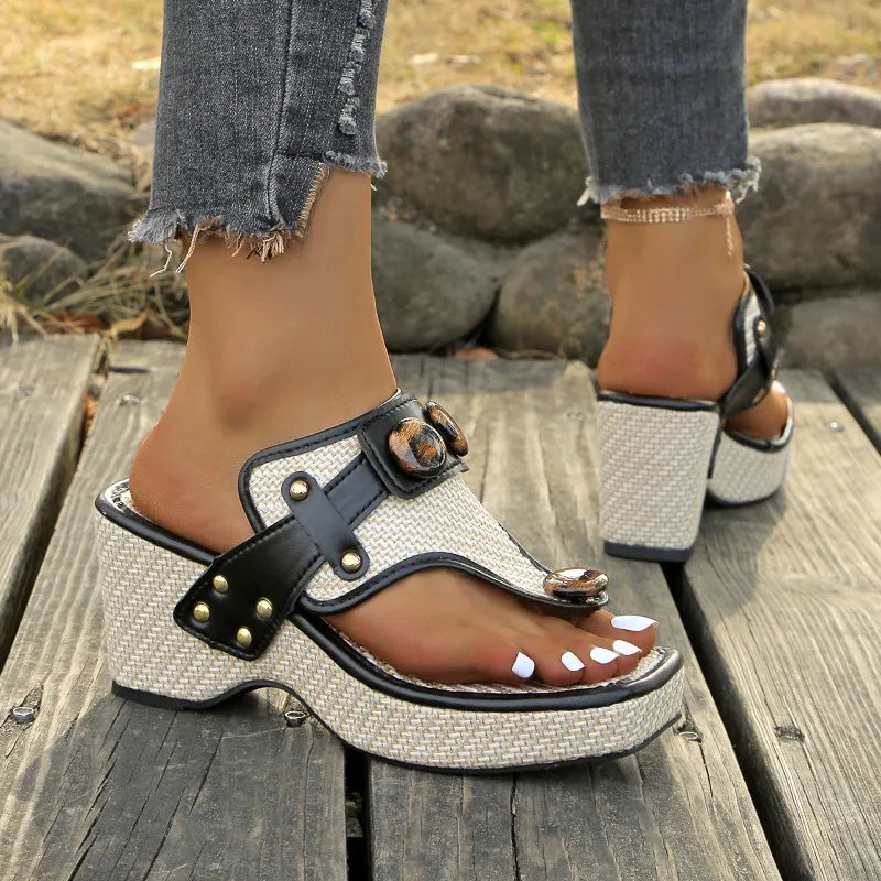 Ava | Raffia Wedge Sandals