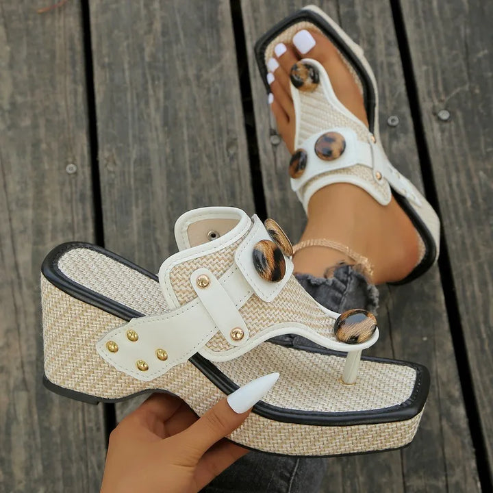 Ava | Raffia Wedge Sandals