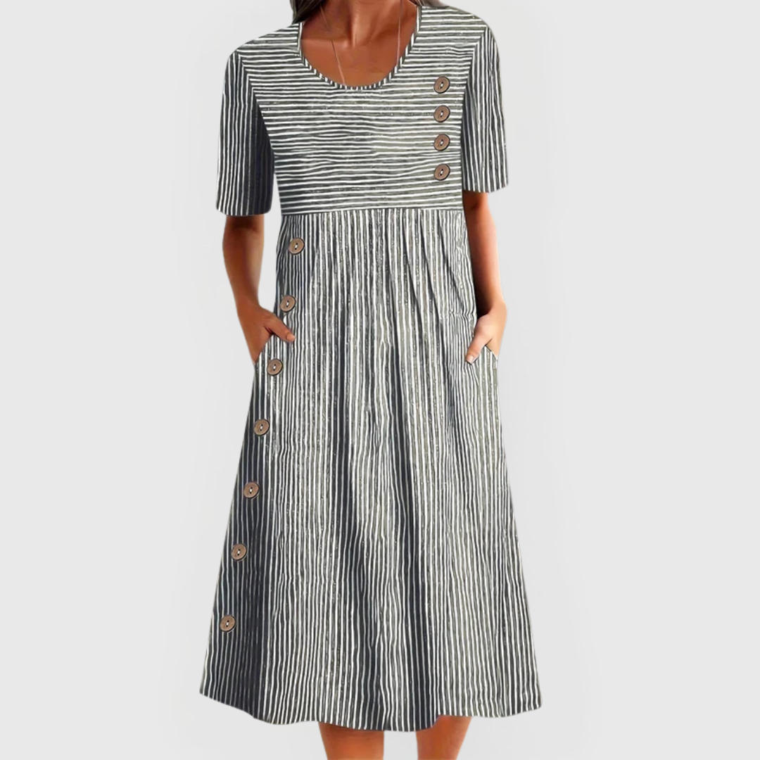 Davina | Striped Midi Dress