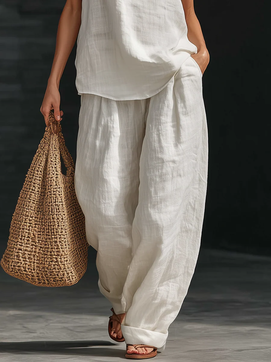 Zoë | Sleeveless Set with Wide Trousers