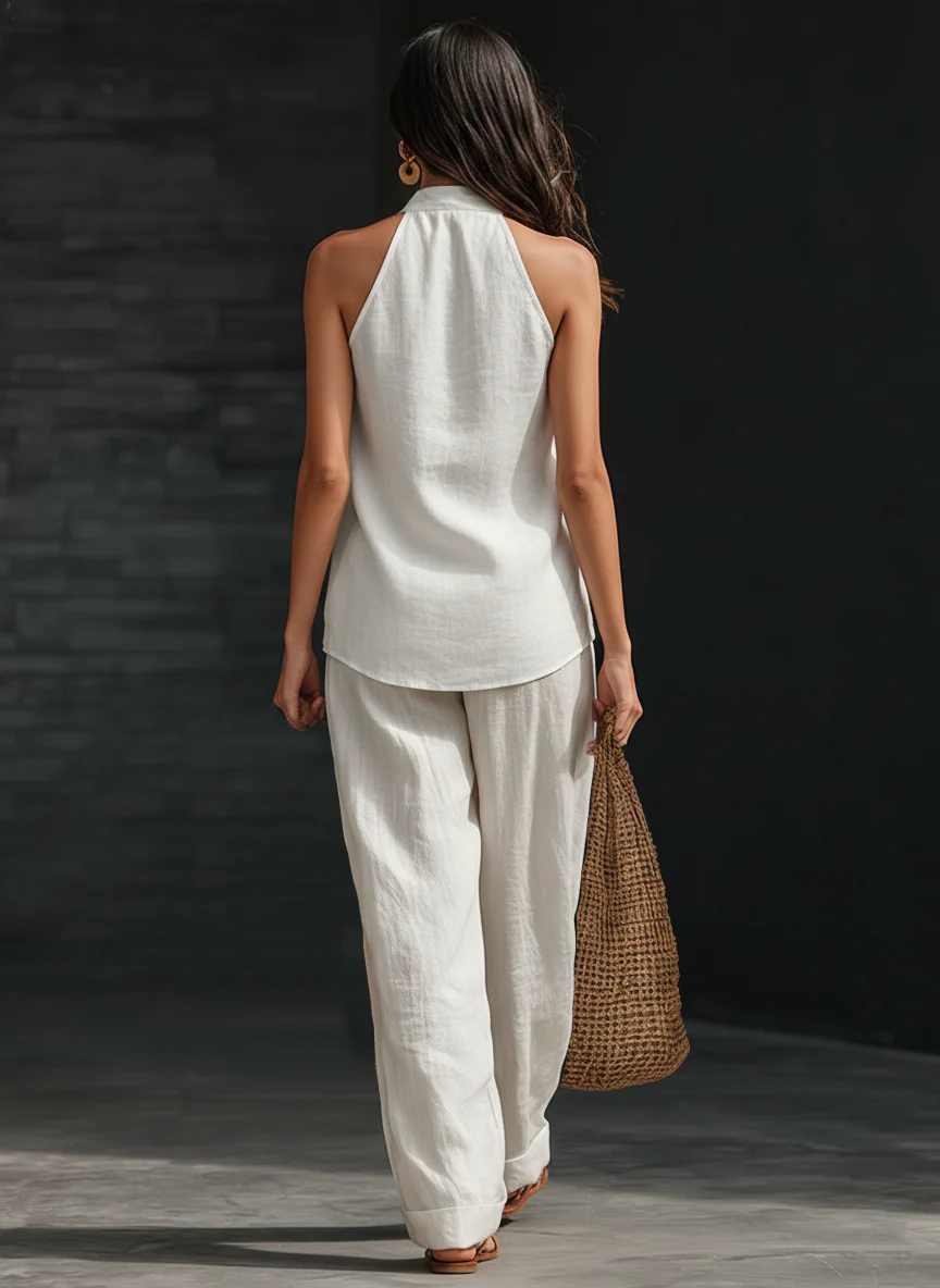 Zoë | Sleeveless Set with Wide Trousers