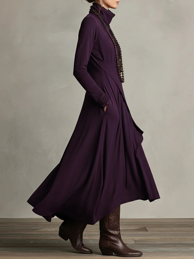 Gianna | Elegant Draped Turtleneck Maxi Dress
