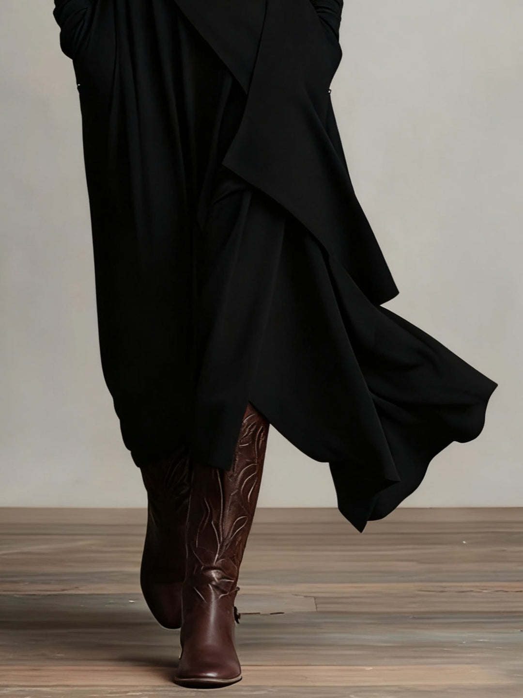 Gianna | Elegant Draped Turtleneck Maxi Dress