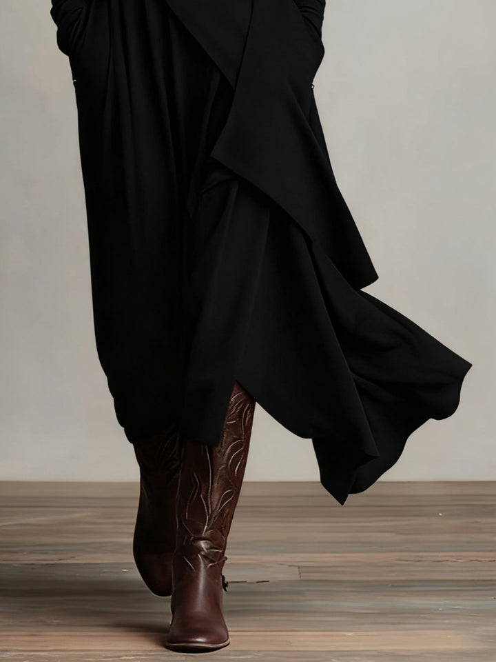 Gianna | Elegant Draped Turtleneck Maxi Dress