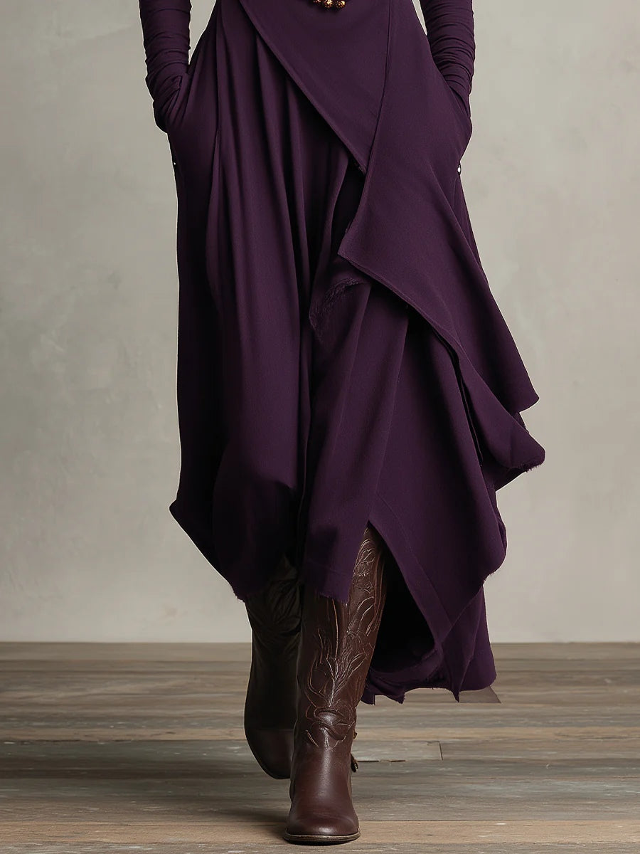 Gianna | Elegant Draped Turtleneck Maxi Dress