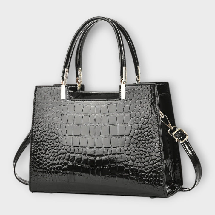 Eleanor | Glossy Crocodile Pattern Handbag