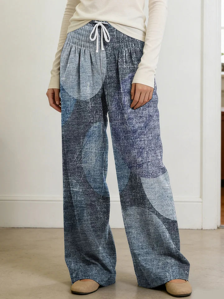 Clarice | Women's Geometry Color Splicing Gradient Art Print Casual Pants